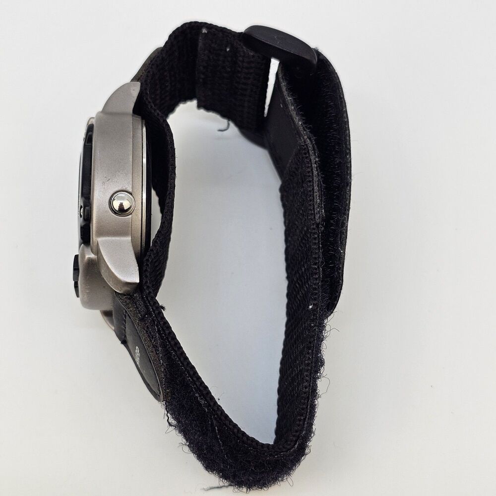 VTG Sharp Men's Digital Watch 40MM Large Gray Case Black Canvas Band New Battery - Picture 11 of 13